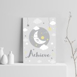 Grey Yellow Nursery Art Print Wall Art Picture For Baby Nursery
