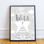 Grey Nursery Framed Print Wall Art Baby Girl Boy Bedroom Nursery
