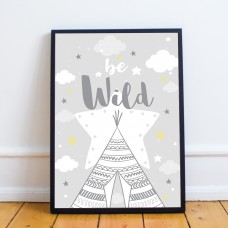 Grey Nursery Framed Print Wall Art Baby Girl Boy Bedroom Nursery