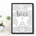 Grey Nursery Framed Print Wall Art Baby Girl Boy Bedroom Nursery
