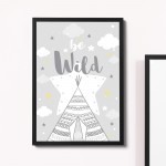 Grey Nursery Framed Print Wall Art Baby Girl Boy Bedroom Nursery