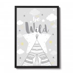 Grey Nursery Framed Print Wall Art Baby Girl Boy Bedroom Nursery