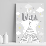 Grey Yellow Nursery Print For Baby Nursery Baby Girl Boy Bedroom