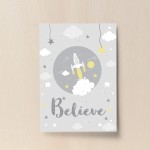 Cute Nursery Print For Boy Bedroom Nursery Believe Quote Print