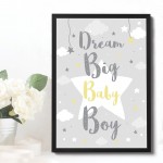 Framed Nursery Print For Boys Bedroom Grey Nursery Decor Boy