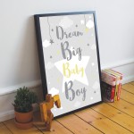 Framed Nursery Print For Boys Bedroom Grey Nursery Decor Boy