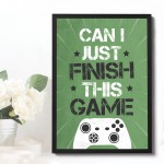 Gamer Gift Funny Son Birthday Gift Gaming Print Framed Decor