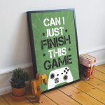 Gamer Gift Funny Son Birthday Gift Gaming Print Framed Decor