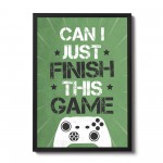 Gamer Gift Funny Son Birthday Gift Gaming Print Framed Decor