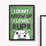Green Gaming Print Framed Gaming Sign For Boys Bedroom Gift