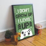 Green Gaming Print Framed Gaming Sign For Boys Bedroom Gift