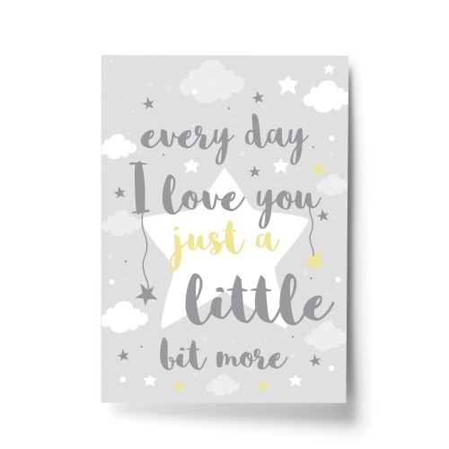 Grey Yellow Nursery Print Baby Nursery Print Boy Girl Bedroom