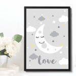 Grey Nursery Print Framed Baby Boy Nursery Decor Girl Nursery