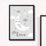 Grey Nursery Print Framed Baby Boy Nursery Decor Girl Nursery