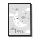 Grey Nursery Print Framed Baby Boy Nursery Decor Girl Nursery