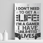 Gaming Sign For Wall Funny Gamer Gift For Xbox Fan Boys Bedroom