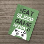 Gaming A4 Print Gaming Gift For Xbox Fan Green Boy Bedroom Decor