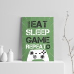 Gaming A4 Print Gaming Gift For Xbox Fan Green Boy Bedroom Decor