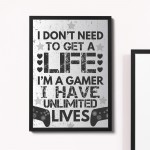 Funny Gaming Print Framed Gamer Gift Boys Bedroom Gaming Sign