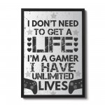 Funny Gaming Print Framed Gamer Gift Boys Bedroom Gaming Sign