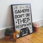 Grey Gamer Print Framed Novelty Gamer Gift For Xbox Fan Gift