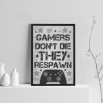 Grey Gamer Print Framed Novelty Gamer Gift For Xbox Fan Gift