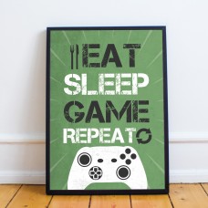 Novelty Gamer Gift For Xbox Fan Gaming Print Framed Gaming Sign