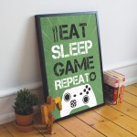 Novelty Gamer Gift For Xbox Fan Gaming Print Framed Gaming Sign