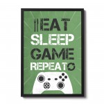 Novelty Gamer Gift For Xbox Fan Gaming Print Framed Gaming Sign