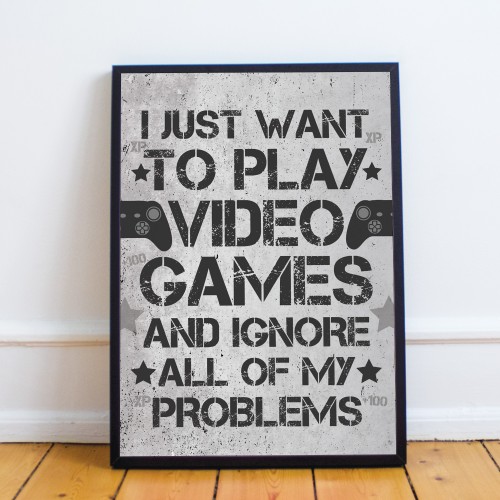 Gaming Prints Framed For Boys Bedroom Gamer Gift Gaming Sign
