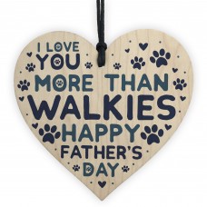 Funny Fathers Day Gift Card Wooden Heart Best Dog Dad Gifts