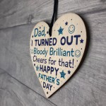 Fathers Day Funny Gifts Novelty Wooden Heart Sign Daughter Son