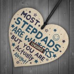 Funny Rude Step Dad Gifts Novelty Wooden Heart Sign Fathers Day