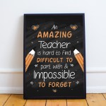 AMAZING Teacher Gift FRAMED Thank You Message For Teacher