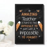 AMAZING Teacher Gift FRAMED Thank You Message For Teacher