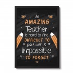 AMAZING Teacher Gift FRAMED Thank You Message For Teacher