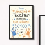 FRAMED Teacher Gift Thank You Poem Gift For Nursery Teacher 