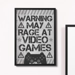 Funny Gamer Gift Gamer Print Framed Gaming Sign For Wall Boys 