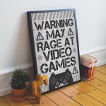 Funny Gamer Gift Gamer Print Framed Gaming Sign For Wall Boys 