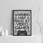 Funny Gamer Gift Gamer Print Framed Gaming Sign For Wall Boys 