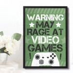 Funny Gaming Framed Print Gaming Sign For Wall Boys Bedroom Sign