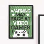 Funny Gaming Framed Print Gaming Sign For Wall Boys Bedroom Sign
