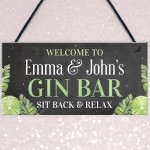 Quirky Gin Bar Sign PERSONALISED Gin Bar Sign Home Bar Signs