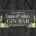 Quirky Gin Bar Sign PERSONALISED Gin Bar Sign Home Bar Signs