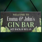 Quirky Gin Bar Sign PERSONALISED Gin Bar Sign Home Bar Signs