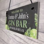 Quirky Gin Bar Sign PERSONALISED Gin Bar Sign Home Bar Signs