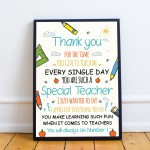 Framed Teacher Gift Thank You Poem Teacher Teaching Assistant