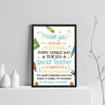 Framed Teacher Gift Thank You Poem Teacher Teaching Assistant