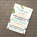 Leaving Gift For Teacher Teaching Assistant Thank You Poem 