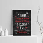 Touch A Heart Teacher Gift Teacher Print Thank You Assistant